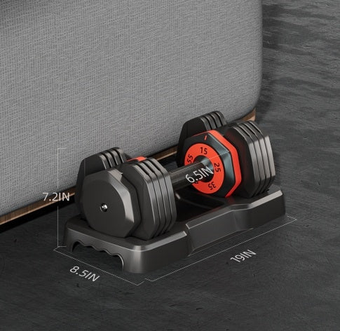 Adjustable Dumbbell Set 10-in-1 – Black – For Women & Men – Home Gym & Full Body Workout – Quick Adjustment with 10 Levels up to 25 kg ✅