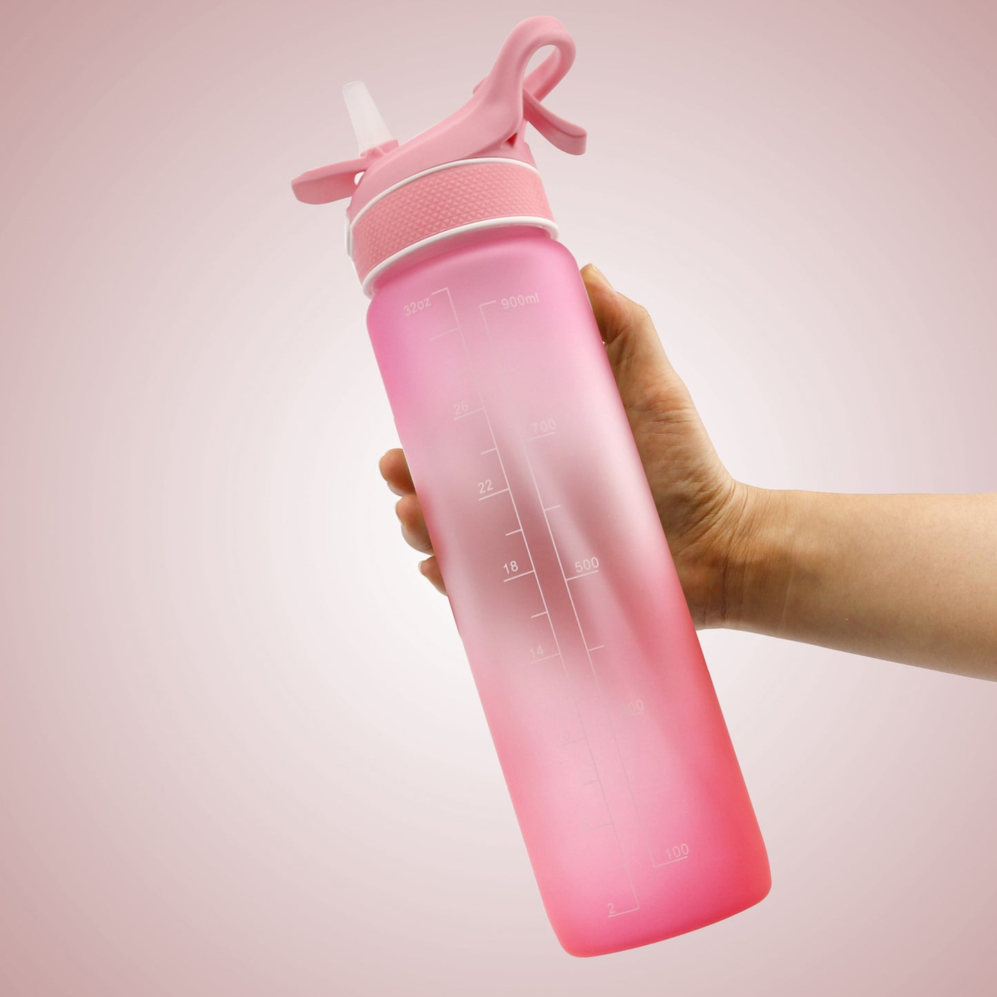 Sportwaterfles voor sportschool, kantoor en buiten – 1L BPA-vrij met handvat en sproeifunctie