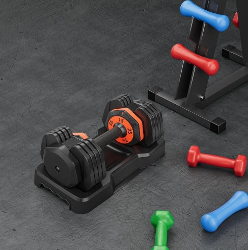 Adjustable Dumbbell Set 10-in-1 – Black – For Women &amp; Men – Home Gym &amp; Full Body Workout – Quick Adjustment with 10 Levels up to 25 kg ✅